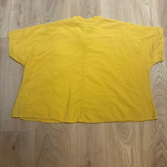 Flaw Oh My Gauze Top 2 L/XL Yellow Lagenlook Boho Minimalist Beach Coastal - Picture 8 of 9